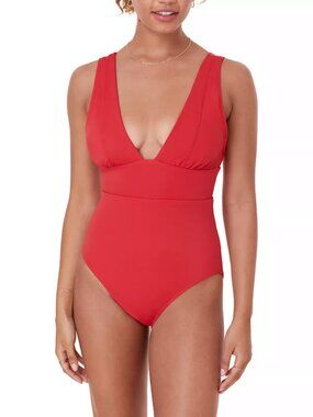 Andie Mykonos Deep Plunge Neck One Piece Swimsuit Sz XL